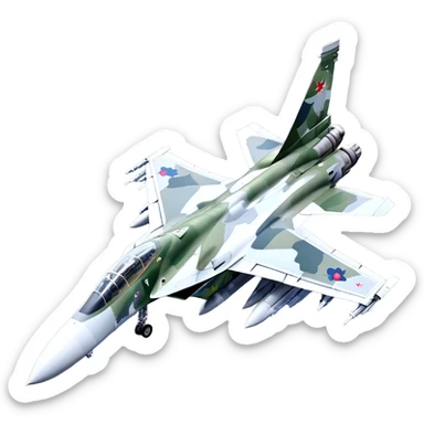 SU-35 Jet - Sukhoi (Model Year: 2020) (Iconic colour: Camouflage green) sticker