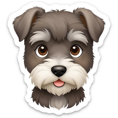 schnauzer puppy brown sticker