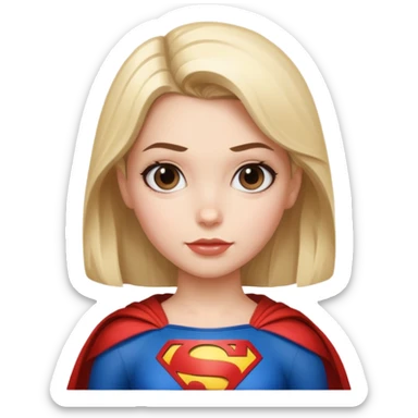 Girl with superman suit sticker