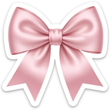 Light pink thin ribbon bow sticker