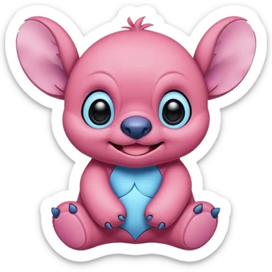 Stitch in  rosa sticker