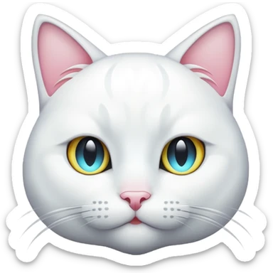 white cat luminous sticker