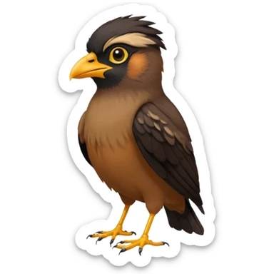 A common myna bird cute emoji sticker