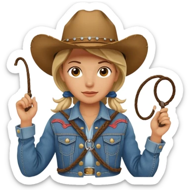 Cow girl sticker