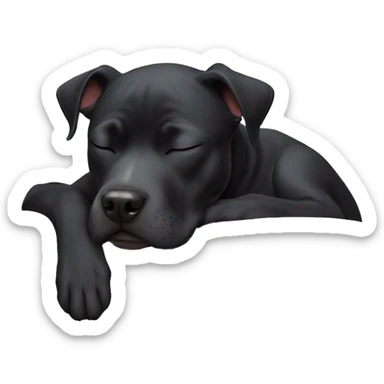 sleeping black pitbull sticker
