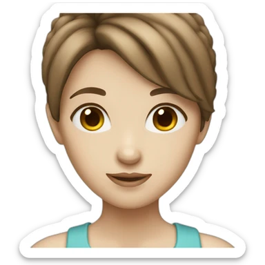 A girl with white skin and brown hair sticker