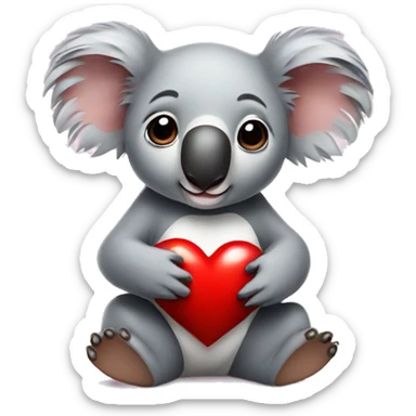 Koala with heart  sticker
