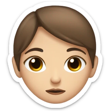 Tired exhausted brown haired girl eye bags bloodshot eyes sleepy drained looking sticker