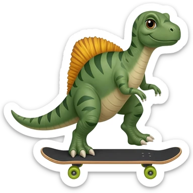 Dinosaur on a skateboard sticker