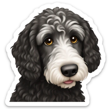 Labradoodle black with white stripes  sticker