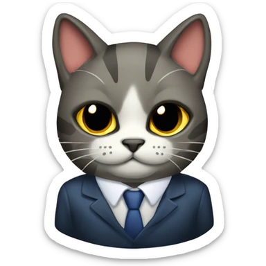 gato musculoso con sombre y un traje  sticker