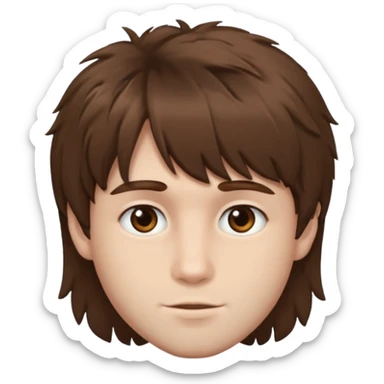 A young man with fluffy bangs styled in a 7:3 part. sticker