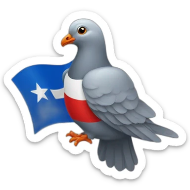 Un drapeau français avec un pigeon sticker