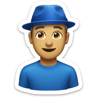 Blue hat sticker
