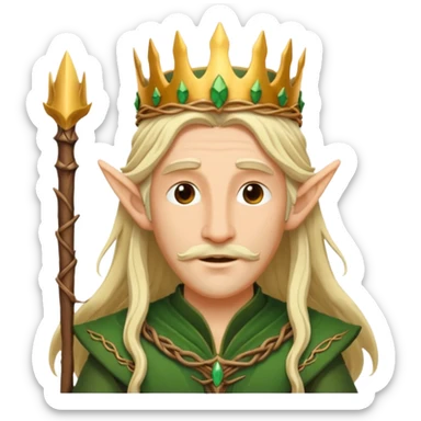 Elven King wooden crown out of sticks sticker