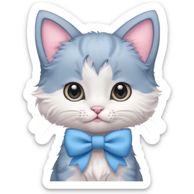 Kitten wearing bow sticker