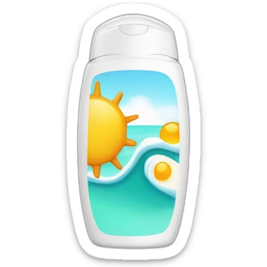 Sunscreen bottle sticker