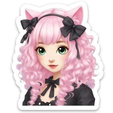 Pastel Edgy Kawaii Cute Beautiful Elegant Pretty Anime Punk Lolita Catgirl sticker
