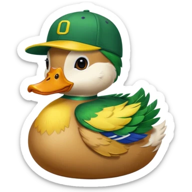 Puddles the duck university of oregon sticker