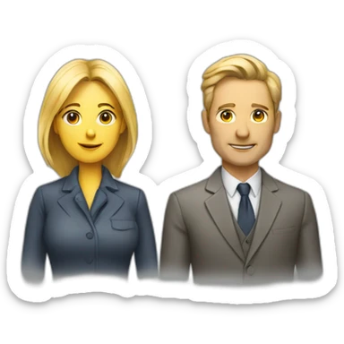 two architects a man and a woman sticker