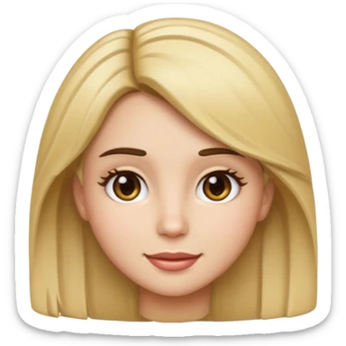 Brunette female emoji with blonde highlights  sticker