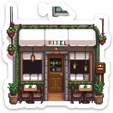 Italian restaurant exterior, cozy and inviting sticker