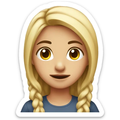 Girl at work laptop rolling eyes  sticker