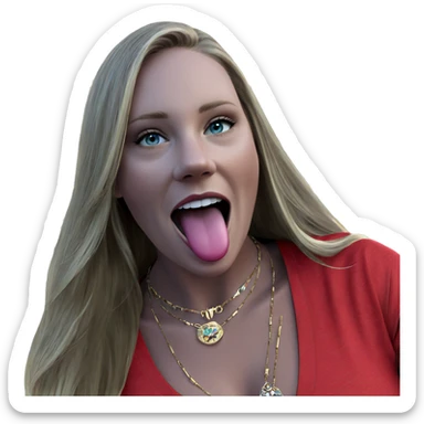 blonde beauty outdoors with jewelry sticker