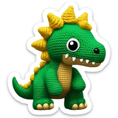 Crochet Dinosaur with golden spikes sticker