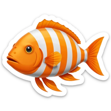Orange çizgili Fish sticker