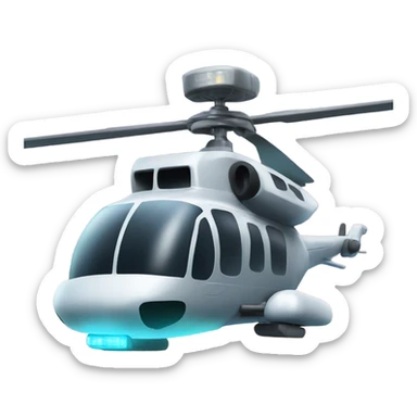 Helicopter with shining lights sticker