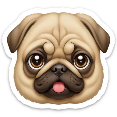 mops pug dog face sticker