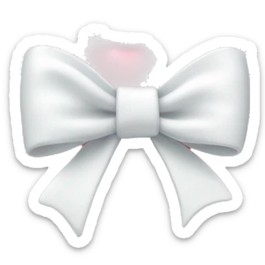 Pastel pink heart with white bow sticker