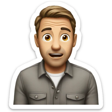 French man have a surprised  sticker