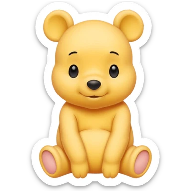 winee the pooh with yellow pastel skin cute and with no body sticker