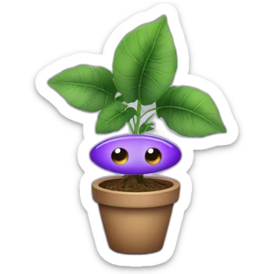 Plants purple with one eye sticker