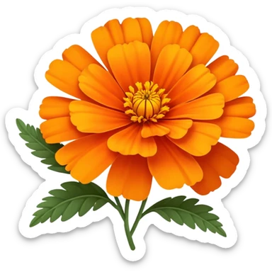 cempasúchil flower, Mexican marigold, bright orange with layered petals sticker