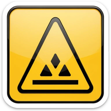 triangle warning sign with exclamation mark sticker