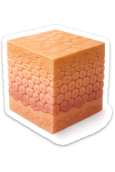 tessuto porzione di epidermide umana in salute 3d sticker