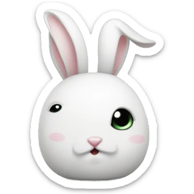 Cute little White bunny with a question mark above her bunny head sticker