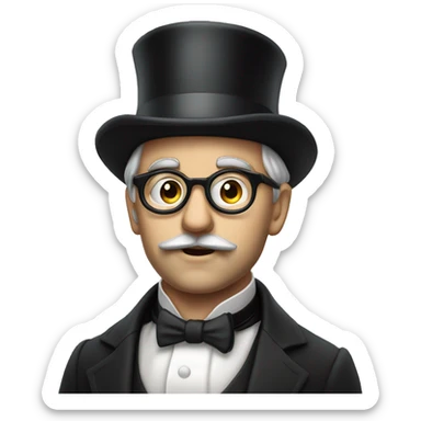 Photorealistic man serious British gentleman in a monocle and a top hat sticker