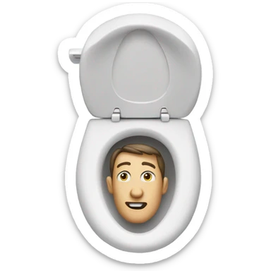 Toilet with a man’s head sticking out sticker