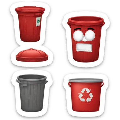 red trash can emoji sticker