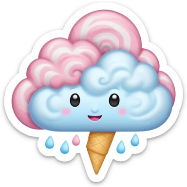 whimsical swirling pastel cloud sticker