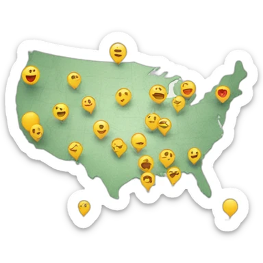 map with pins sticker