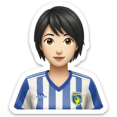 Ayame Kato（female・Short Hair・Black Hair・Soccer Player） sticker