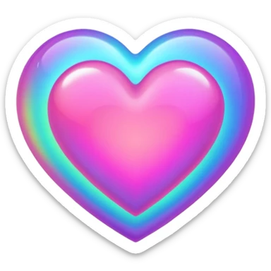 heart with holographic effect sticker