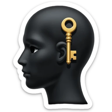 silhouette of a head with a hidden key inside sticker