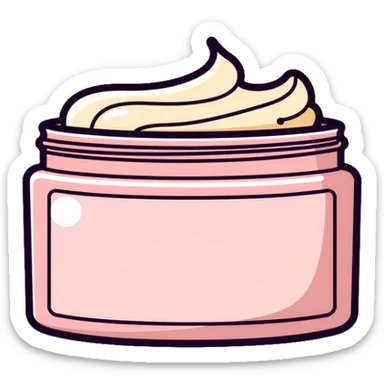 Facial moisturizer cream in jar, minimalist, rounded, soft pastel colors, no outline sticker