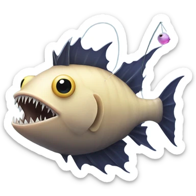 deep sea anglerfish with lure sticker
